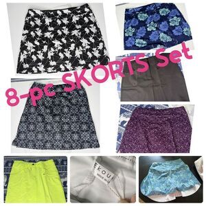 Women’s Skort Lot Bundle – 7 Pieces – Mixed Brands & Prints – XS / S / M / 2 / 6